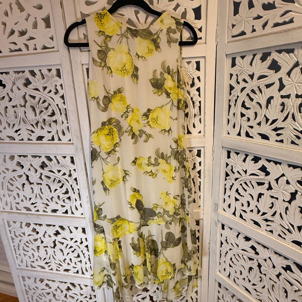 Floral Sleeveless Chiffon Maxi Dress Calvin Klein Size 4 New With Tags